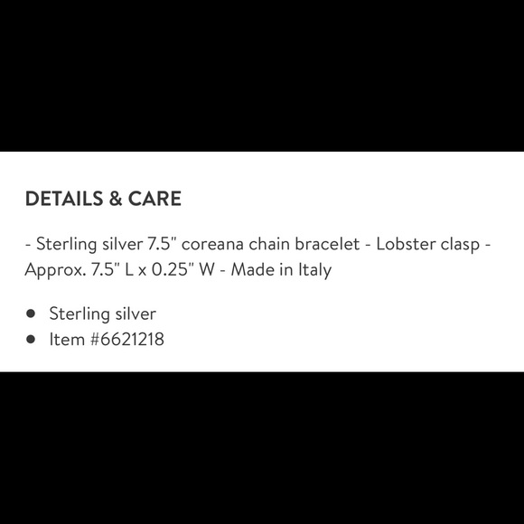 NWT Sterling Silver Coreana Chain Bracelet, 7 1/2 inch - Picture 2 of 2